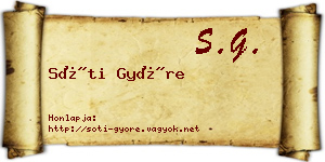 Sóti Györe névjegykártya